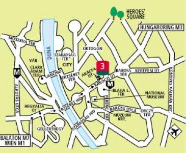 Hotel Ibis Budapeszt - Mapa orientacyjna - Hotel Ibis Budapest City*** - hotel w sercu miasta Budapeszt, Węgry /Ibis Emke/ 